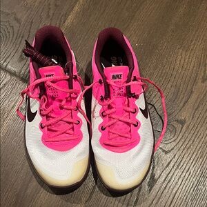 Nike Women's White and Hot Pink Running Sneakers